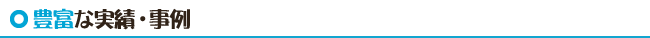 豊富な実績・事例
