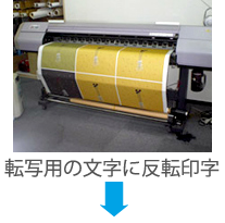 転写用の紙に反転印字